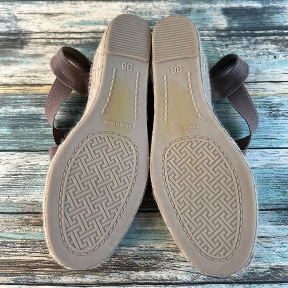 Toni Pons Ter Espadrille Sandal Womens Sz 6 Taupe Linen Slip On 100% Vegan Wedge - Picture 7 of 11